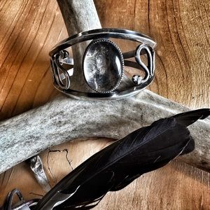 Artisan Ooak Sterling Silver Snake Cuff